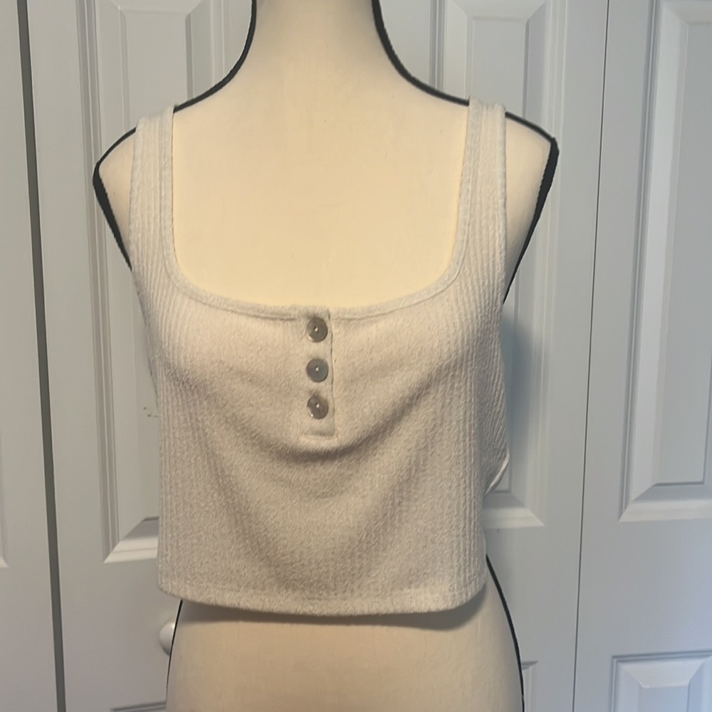 NWT Madewell MWL Rib Crop tank white size XL